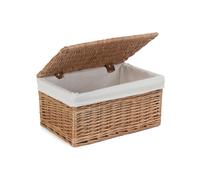 Red Hamper EH128L Wicker Small Light Steamed Cotton Lined Storage Basket