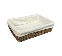 Cotton Lined Antique Wash Straight Sided Tray Red Hamper Brown One Size