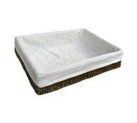 Red Hamper Lined Rectangular Seagrass Serving Tray - Medium