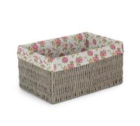 Red Hamper Medium Garden Rose Paper Rope Storage Basket With Garden Rose Cotton Lining