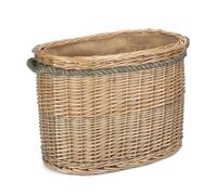 Red Hamper ST028 Wicker Medium Oval Rope Handled Log Basket