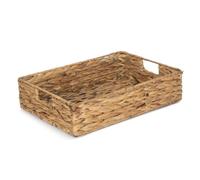 Red Hamper Medium Water Hyacinth Shallow Rectangular Storage Basket, Wicker, Brown