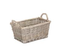 Red Hamper ST056 Wicker Medium Antique Wash Finish Handled Unlined Storage Basket
