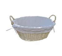 Red Hamper Mellow Buff Willow Cotton Lined Laundry Basket in Brown Red Hamper Brown