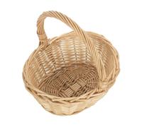 Red Hamper Mini Oval Buff Wicker Shopping Basket