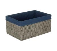 Red Hamper Navy Blue Paper Rope Storage Basket with Navy Blue Cotton Lining - Large