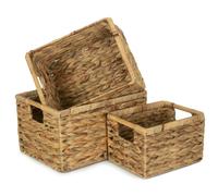 Red Hamper Nordic Water Hyacinth Storage Basket - Set of 3