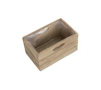 Red Hamper Oak Effect Wooden Planter with Plastic Lining - One Size