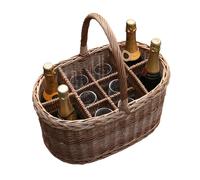 Red Hamper Oval Festival Wicker Drinks Basket