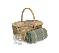 Red Hamper FH130 Wicker Oval Grey Sage 2 Person Fitted Picnic Basket