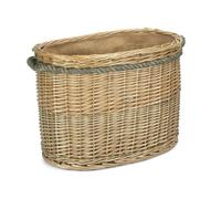 Red Hamper Oval Rope Handled Wicker Log Basket - Brown - Small