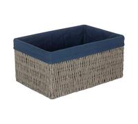 Red Hamper Paper Rope Storage Basket with Navy Blue Cotton Lining | Size: Large Red Hamper Blue L