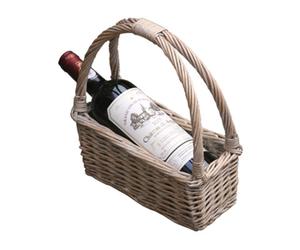 Red Hamper Pr001/home Wicker Provence Willow Wine Carrying Cradle