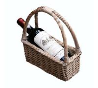 Red Hamper PR001/HOME Wicker Provence Willow Wine Carrying Cradle in Brown Red Hamper Brown