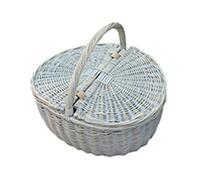 Red Hamper Provence Double Lidded Empty Picnic Basket - Brown - Wicker - 1