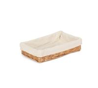Red Hamper Pt048L Wicker Small Lined Straight-Sided Rectangular Tray