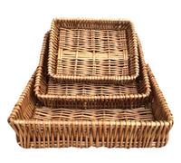 Red Hamper Pt063-065 Wicker Shallow Tray Set Of 3
