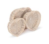 Red Hamper Pt073-Pt075 Wicker White Wash Heart Shaped Tray Set 3