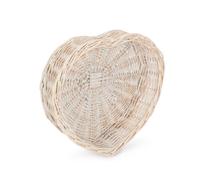 Red Hamper Pt074 Wicker Medium White Wash Heart Shaped Tray