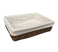 Red Hamper Pt077L Wicker Small Lined Antique Wash Straight Sided Tray