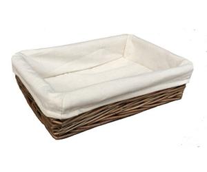 Red Hamper Pt078L Wicker Medium Lined Antique Wash Straight Sided Tray