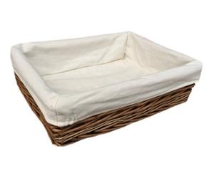 Red Hamper Pt079L Wicker Large Lined Antique Wash Straight Sided Tray