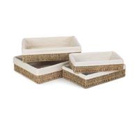 Red Hamper Pt080L-083L Set Of 4 Lined Rectangular Seagrass Tray