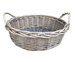 Red Hamper Pt084 Wicker Large Round Antique Wash Display Tray
