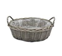 Red Hamper PT084L Wicker Large Round Antique Wash Display Tray