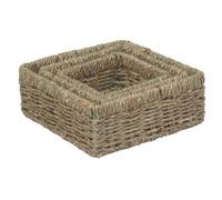 Red Hamper Pt090 Seagrass Set Of 3 Square Seagrass Trays