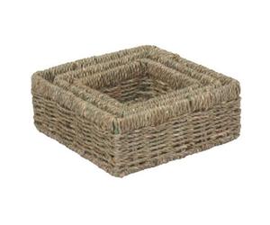 Red Hamper Pt090 Seagrass Set Of 3 Square Seagrass Trays