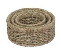Red Hamper Pt091 Set Of 3 Round Seagrass Tray