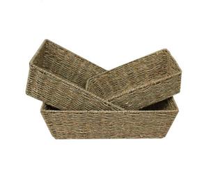 Red Hamper Pt116-118 Set Of 3 Tapered Seagrass Trays