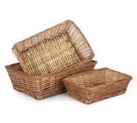Red Hamper Pt120-122 Wicker Tapered Split Willow Tray Set Of 3