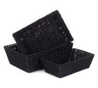 Red Hamper Pt123-125 Paper Set Of 3 Black Paper Rope Tray