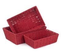 Red Hamper Pt134-136 Paper Red Paper Rope Tray Set Of 3