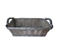 Red Hamper Pt139 Wicker Small Antique Wash Tray With Wooden Handle