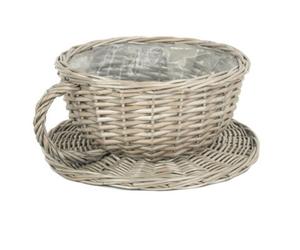 Red Hamper Pt146 Wicker Antique Wash Tea Cup Basket