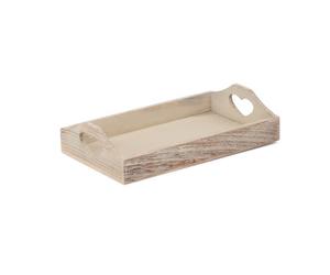 Red Hamper Pt159 Wood Large Shallow Wooden Heart Cut Out Tray
