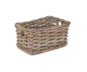Red Hamper Ra002/1 Rattan Small Rectangular Grey Rattan Storage Baskets