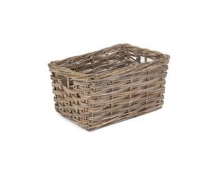 Red Hamper Ra002/2 Rattan Medium Rectangular Grey Rattan Storage Basket