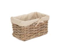 Red Hamper Ra002L/1 Rattan Small Rectangular Cordura Lined Grey Rattan Storage Basket