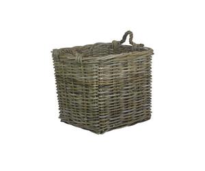 Red Hamper Ra008/2 Rattan Medium Square Grey Rattan Log Basket