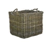 Red Hamper Ra008/3 Rattan Large Square Grey Rattan Log Basket