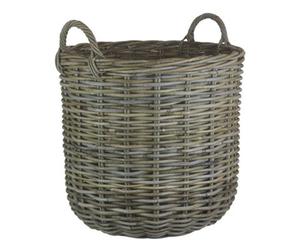 Red Hamper Ra010/2 Rattan Large Tall Round Fireside Grey Rattan Log Basket