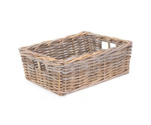 Red Hamper Ra023 Rattan Large Shallow Kubu Grey Rattan Rectangular Basket