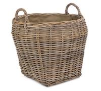 Red Hamper Ra027 Amphora Rattan Log Basket With Hessian Lining