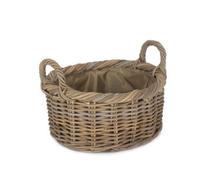 Red Hamper Ra041 Small Oval Rattan Storage Basket With Cordura Lining