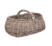 Red Hamper Rattan Grey Rattan Market Basket in Brown Red Hamper Brown