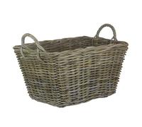 Red Hamper Rattan Rectangular Grey Rattan Floor Storage Basket | Size: Small Red Hamper Grey S